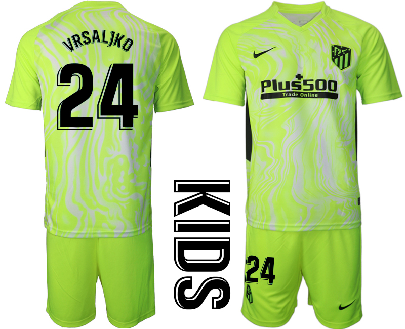 2021 Atltico Madrid away youth #24 soccer jerseys